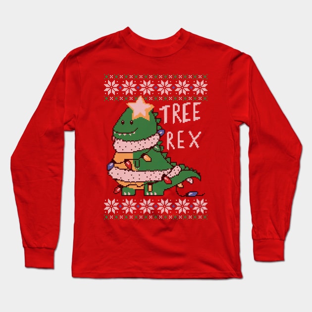 Tree-Rex Ugly Sweater Long Sleeve T-Shirt by TaylorRoss1